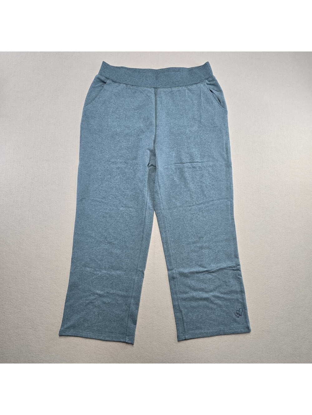 Coldwater Creek Straight Pants Petite M Teal Heather Knit Stretch NWOT 24306
